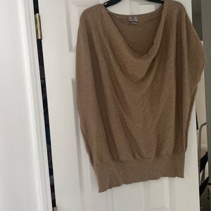 Worthington 1x ladies cap sleeve gold metallic